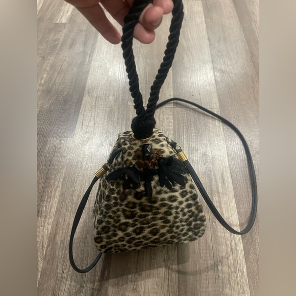 the feathered head Handbags - Feathered Head Coquette cheetah animal print pinup mini bag crossbody triangle